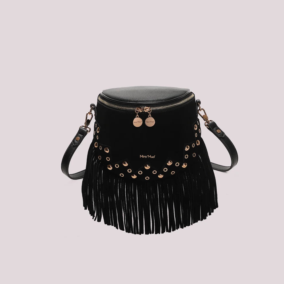 BORSA MARSUPIO CON FRANGE E BORCHIE MIMI-MUA