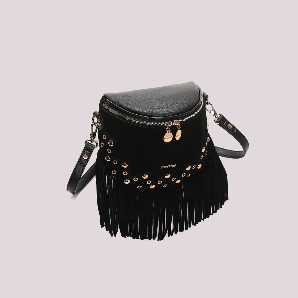 BORSA MARSUPIO CON FRANGE E BORCHIE MIMI-MUA