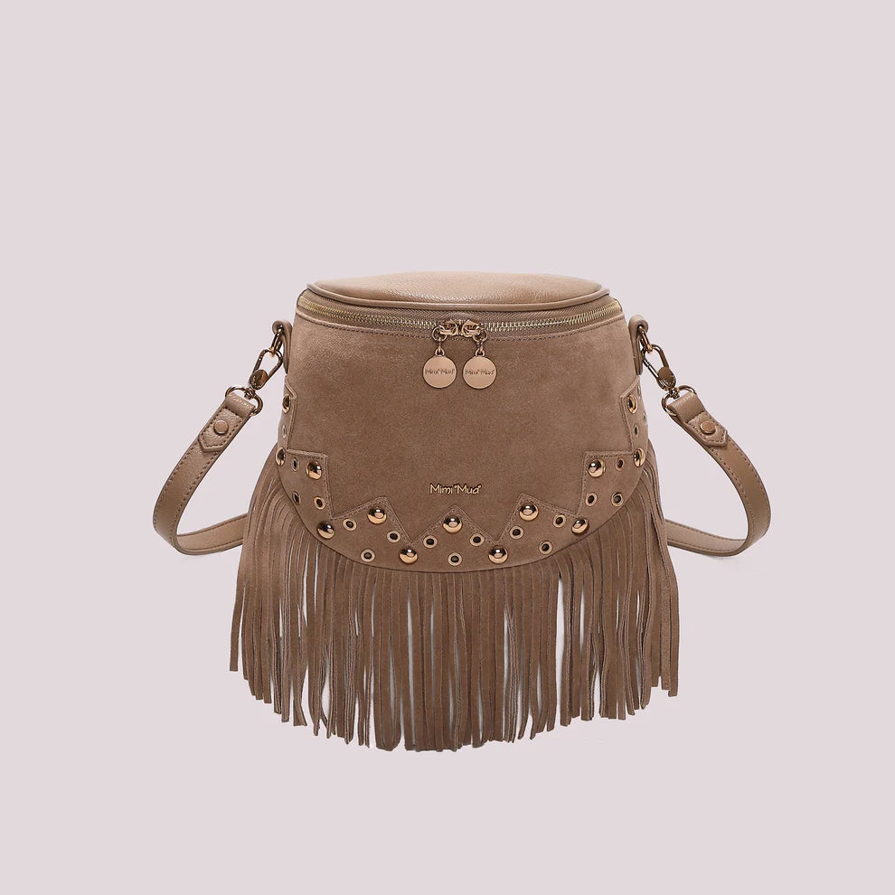BORSA MARSUPIO CON FRANGE E BORCHIE MIMI-MUA