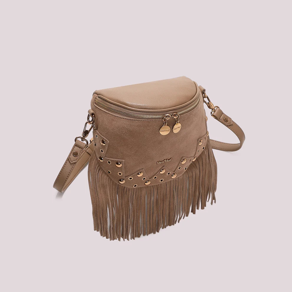 BORSA MARSUPIO CON FRANGE E BORCHIE MIMI-MUA