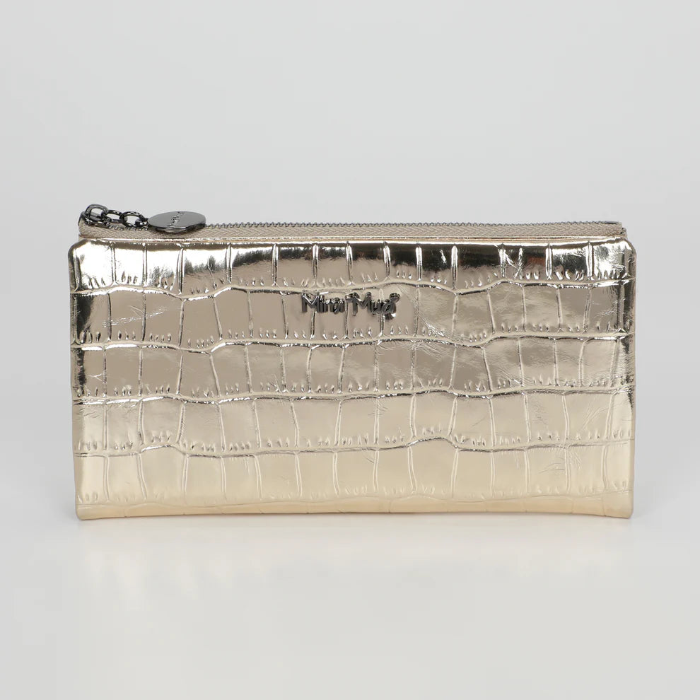 PORTAFOGLIO GRANDE IN PELLE METALLIZZATO MIMI-MUA