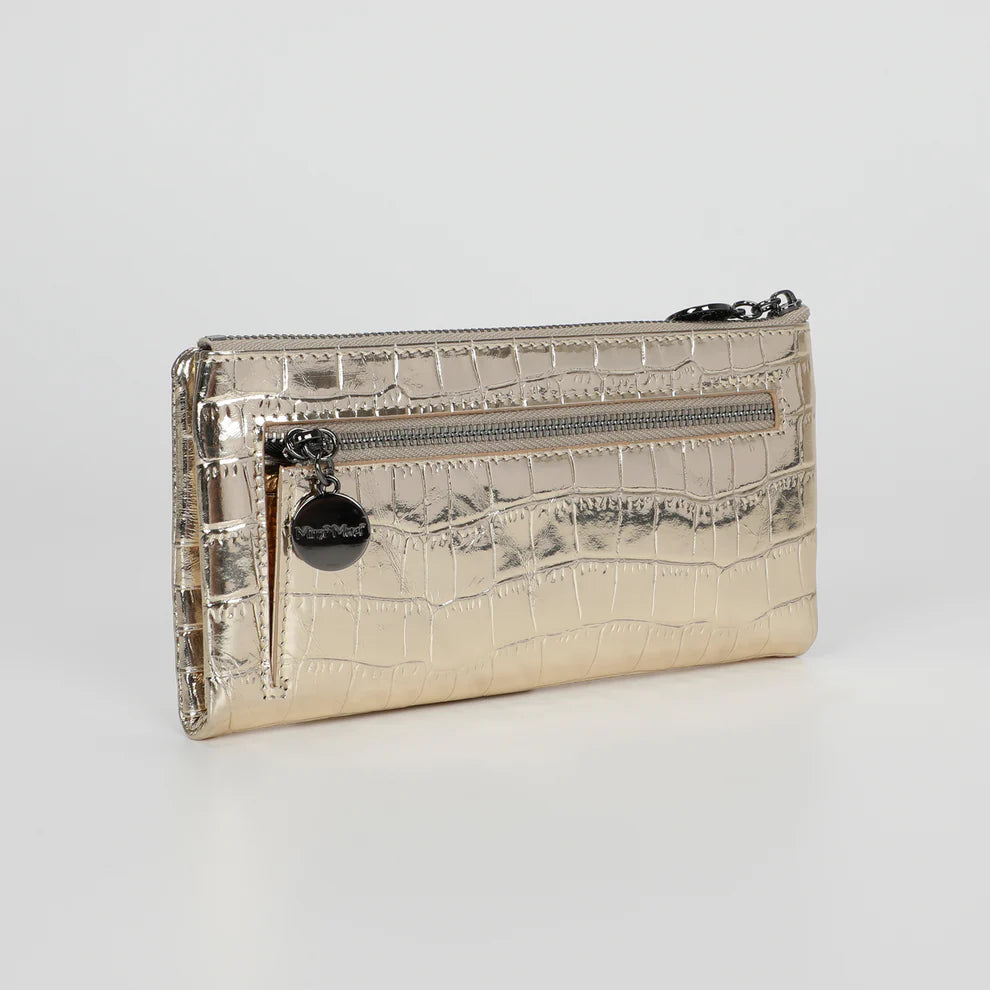 PORTAFOGLIO GRANDE IN PELLE METALLIZZATO MIMI-MUA