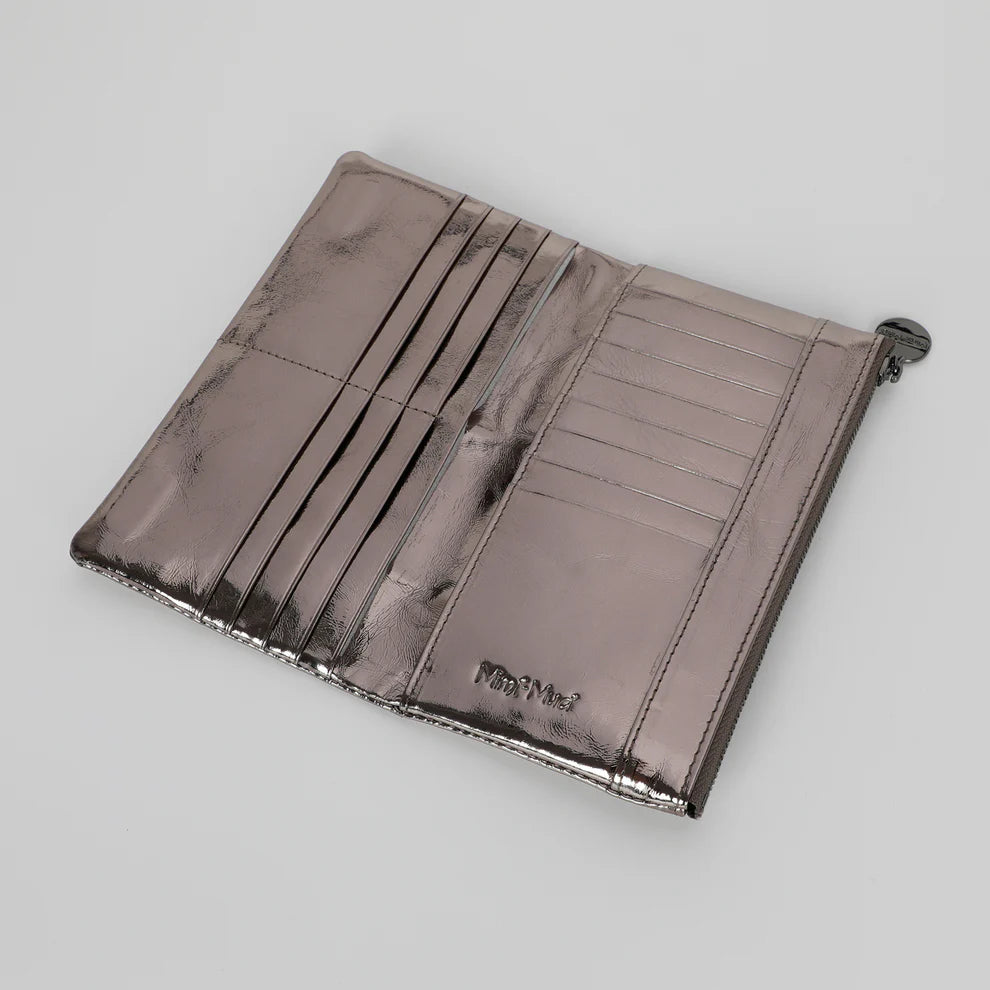 PORTAFOGLIO GRANDE IN PELLE METALLIZZATO MIMI-MUA