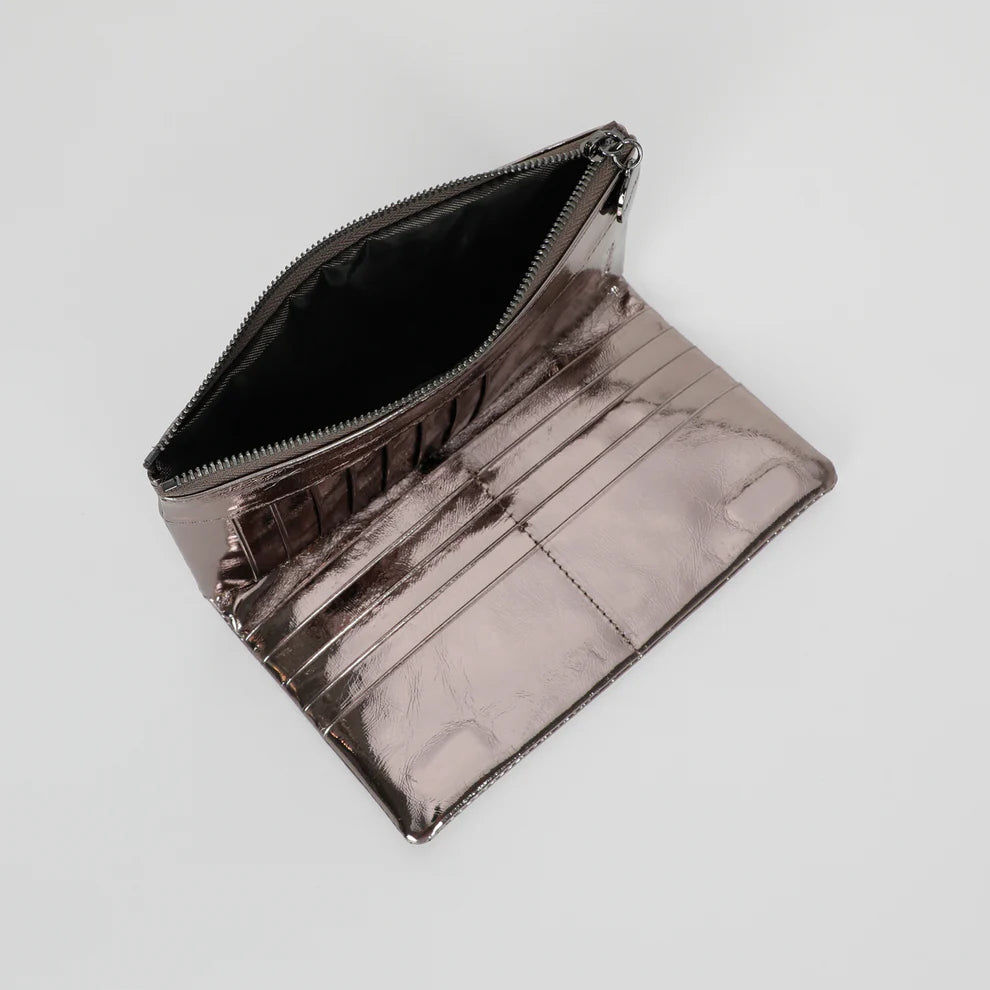 PORTAFOGLIO GRANDE IN PELLE METALLIZZATO MIMI-MUA