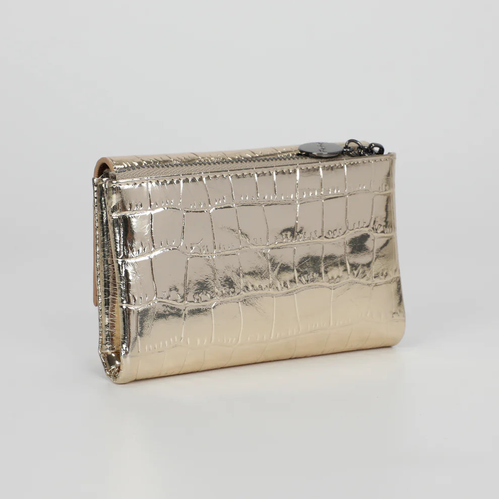 PORTAFOGLIO MEDIO IN PELLE METALLIZZATO MIMI-MUA