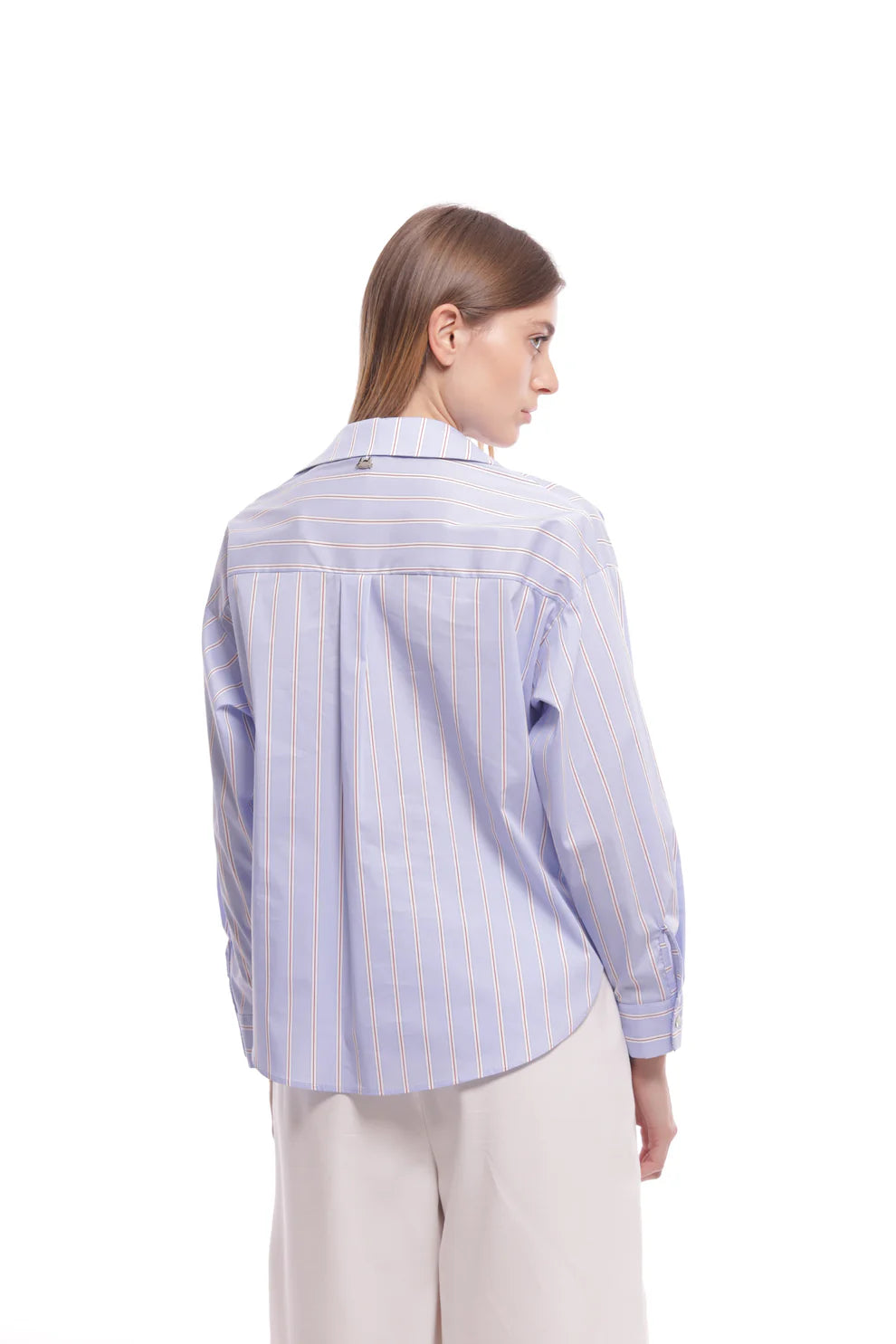 CAMICIA IN COTONE A RIGHE CON NODO MIMI-MUA