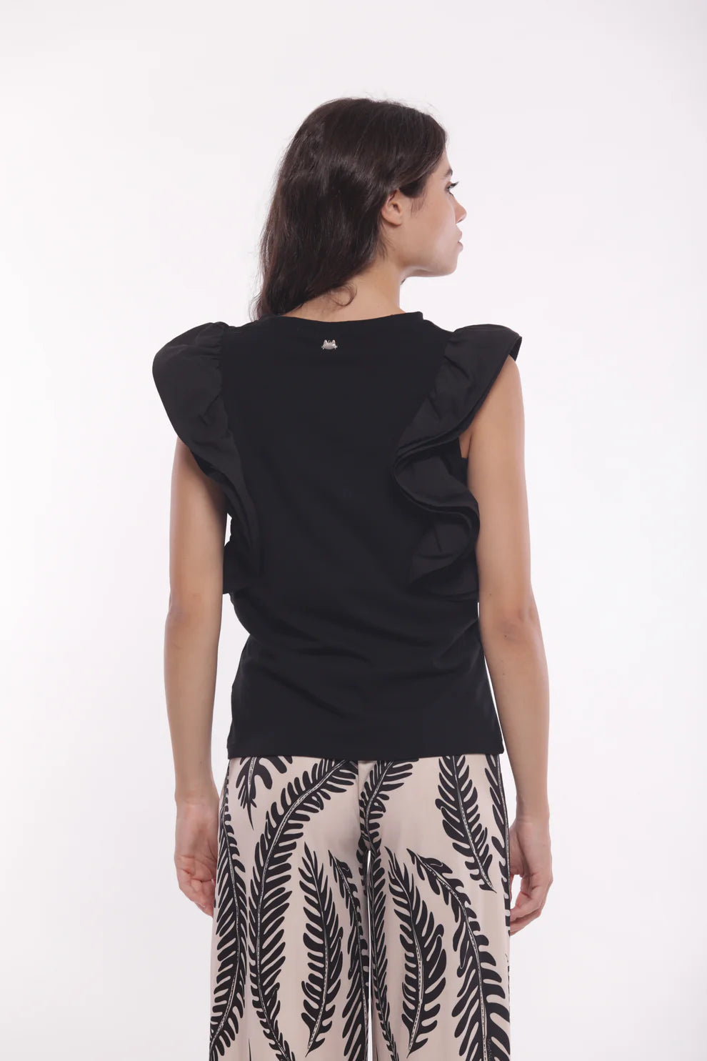 T-SHIRT CON VOULANT "RIGIDE" SU MANICHE MIMI-MUA