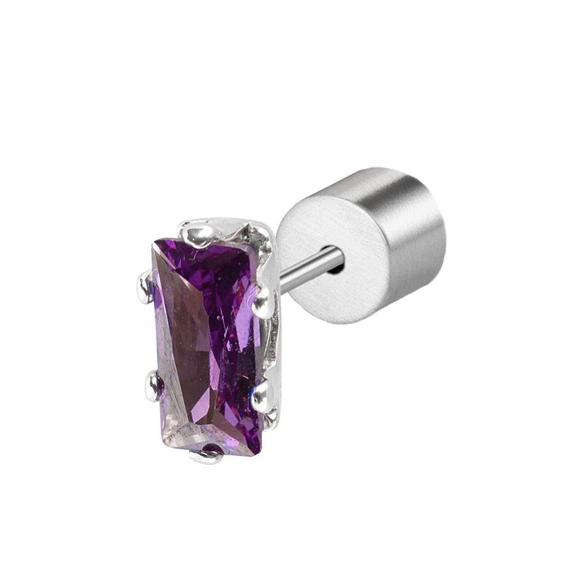 Orecchino a lobo zircone baguette MARLU'