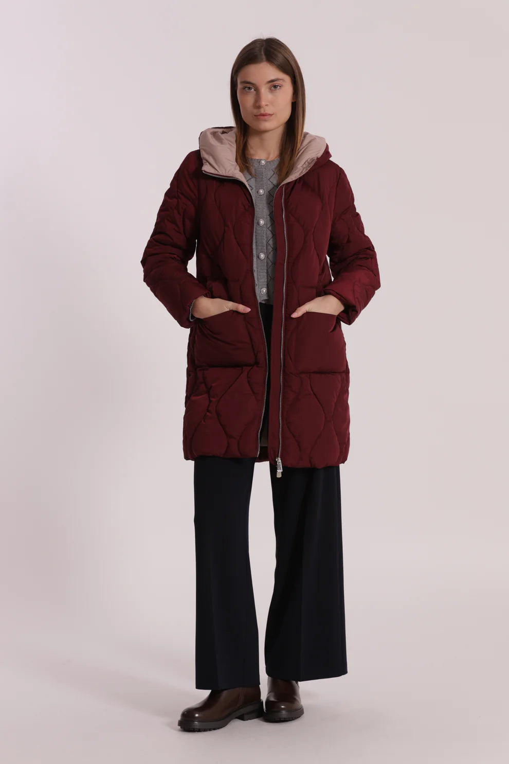 PIUMINO LUNGO CON TRAMA A ROMBI MIMI-MUA