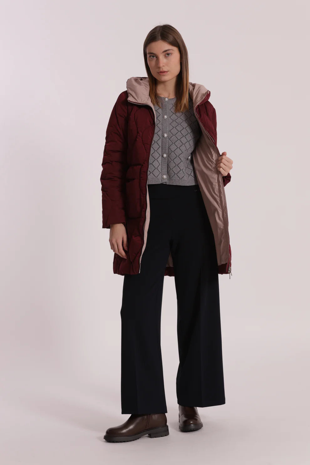 PIUMINO LUNGO CON TRAMA A ROMBI MIMI-MUA