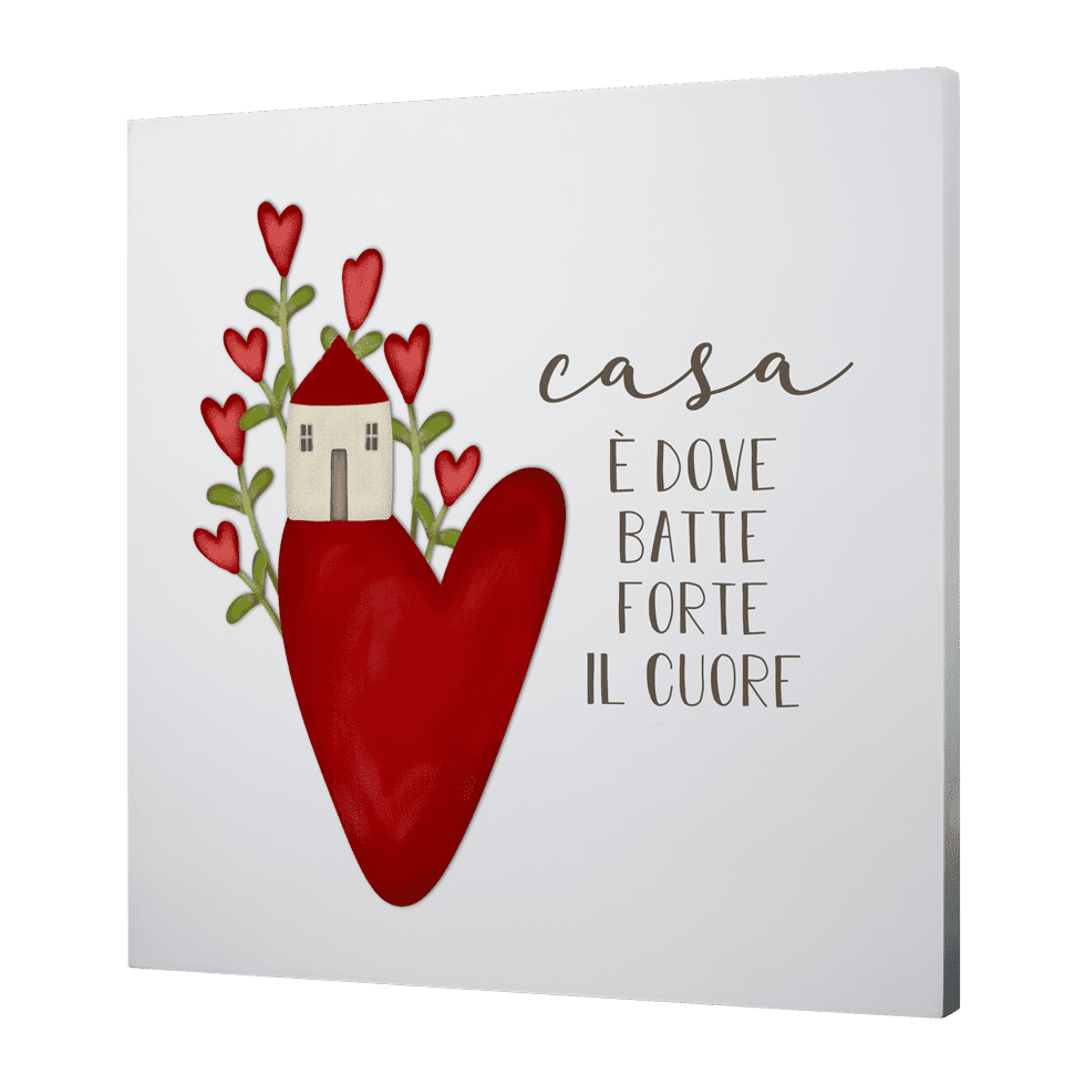 Quadro Grande – Casa è dove batte forte il cuore