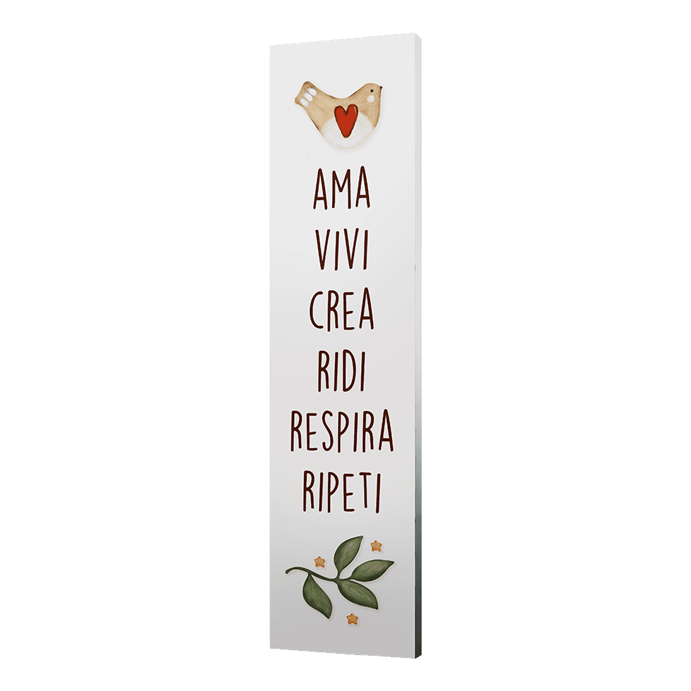 Quadro verticale medio – Ama vivi crea ridi respira ripeti