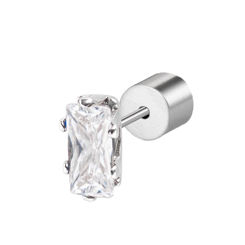 Orecchino a lobo zircone baguette MARLU'