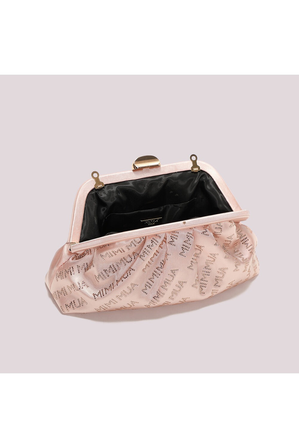 BORSA CLUTCH IN TESSUTO CON LOGO IN STRASS Mimi-Mua