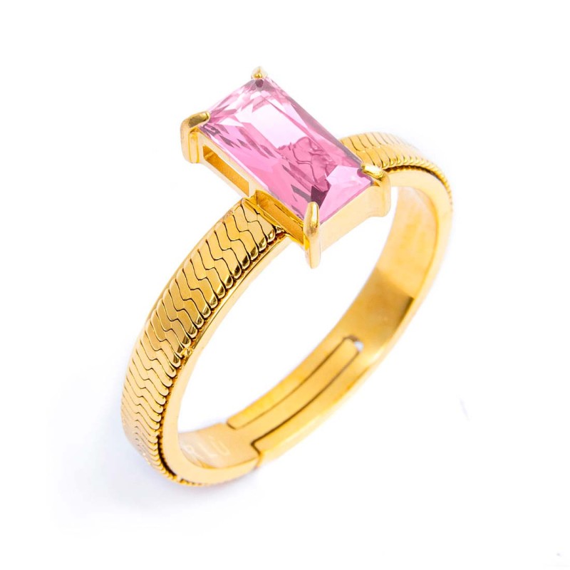 Anello con zircone baguette MARLU'