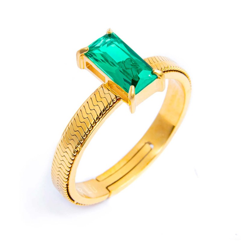 Anello con zircone baguette MARLU'