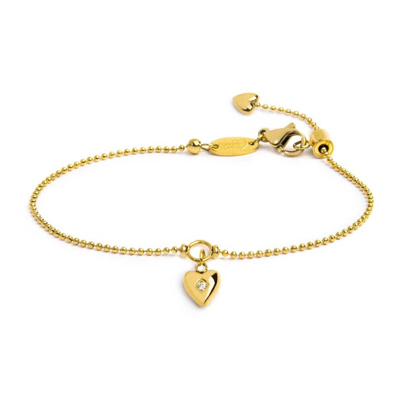 Bracciale catena a sfere con cuore con zircone Marlu