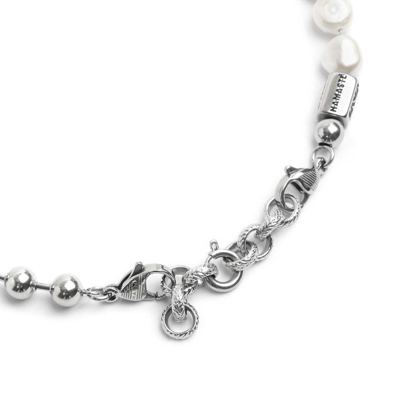 Bracciale catena doppio giro perle e sfere con ala Marlù