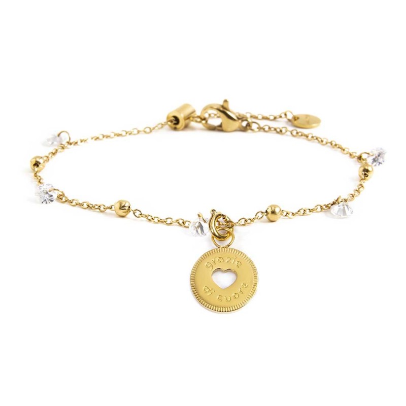 Bracciale con pendente grazie di cuore Marlù