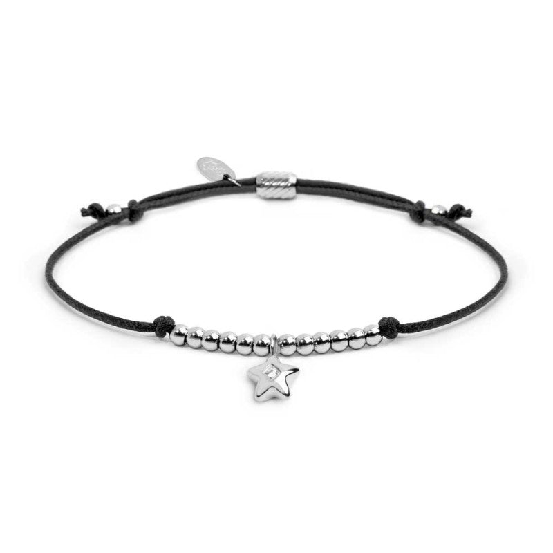 Bracciale cordino con pendente stella con zircone Marlu
