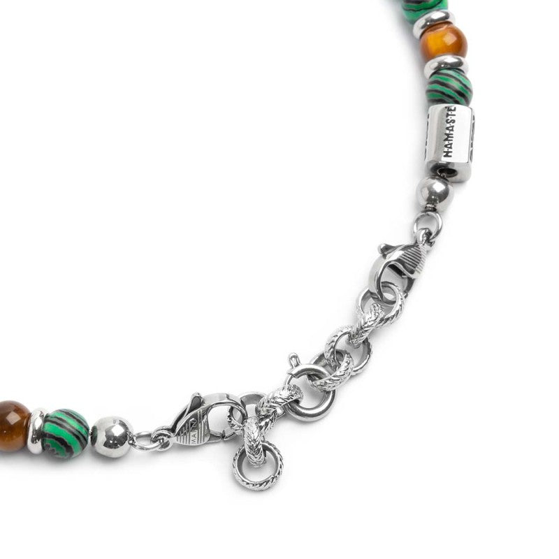 Bracciale malachite e occhio di tigre 6mm Marlù