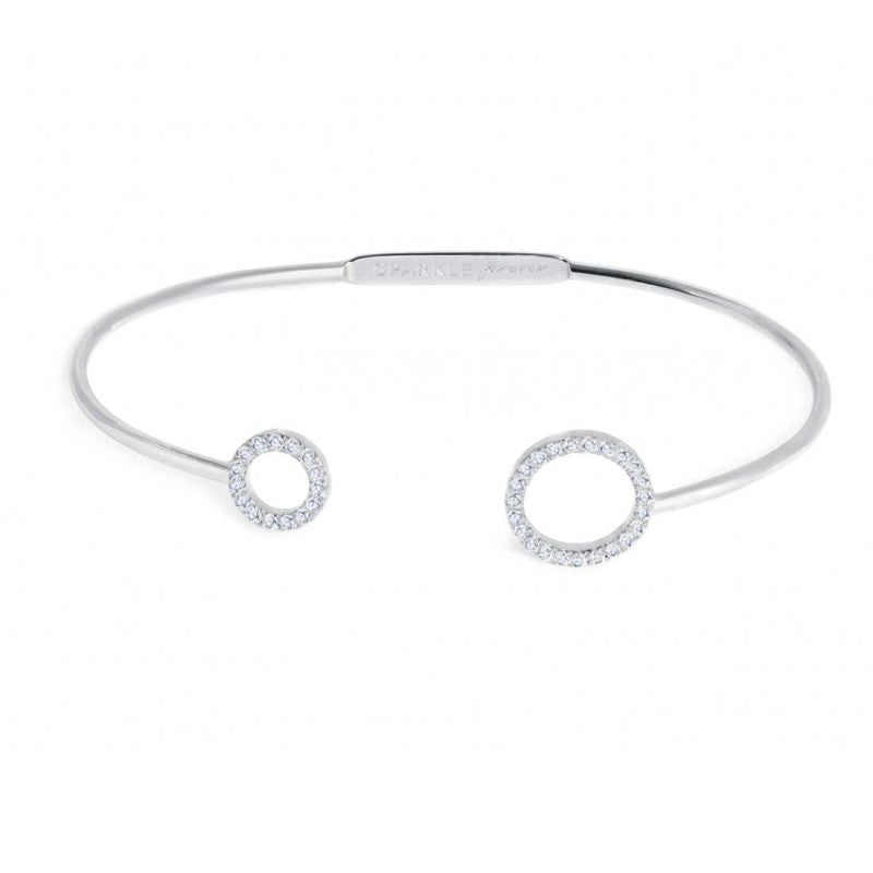 Bracciale rigido cerchi con zirconi bianchi Marlù