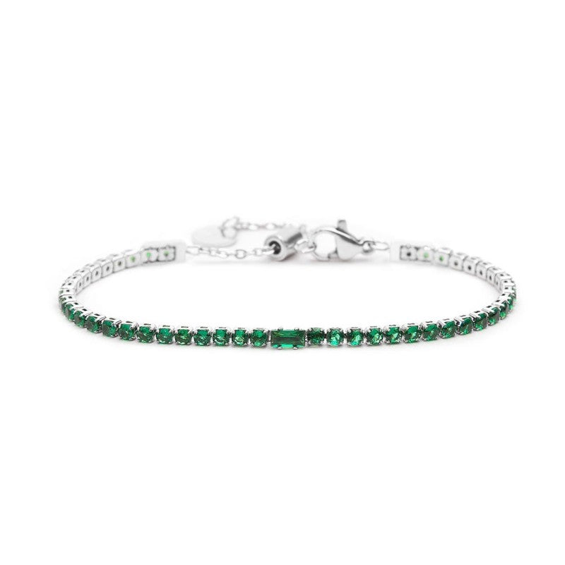 Bracciale tennis 2,5mm con zircone centrale MARLU'