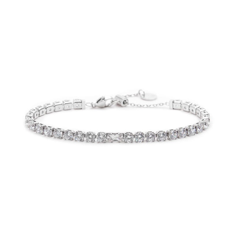 Bracciale tennis 4mm con zircone centrale MARLU'