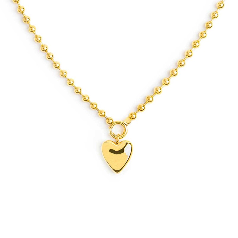 Collana catena a sfere con cuore Marlù