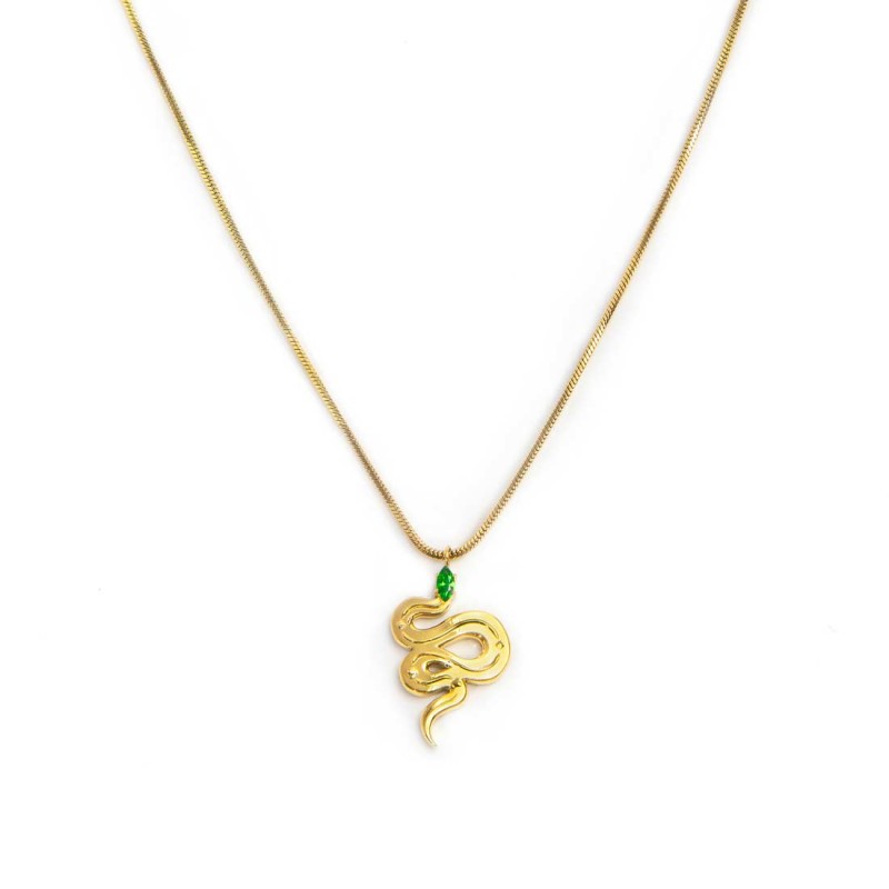 Collana catena snake quadrata con serpente pendente Marlù