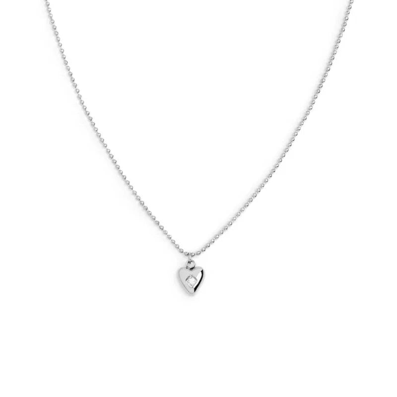 Collana con cuore centrale con zircone Marlù