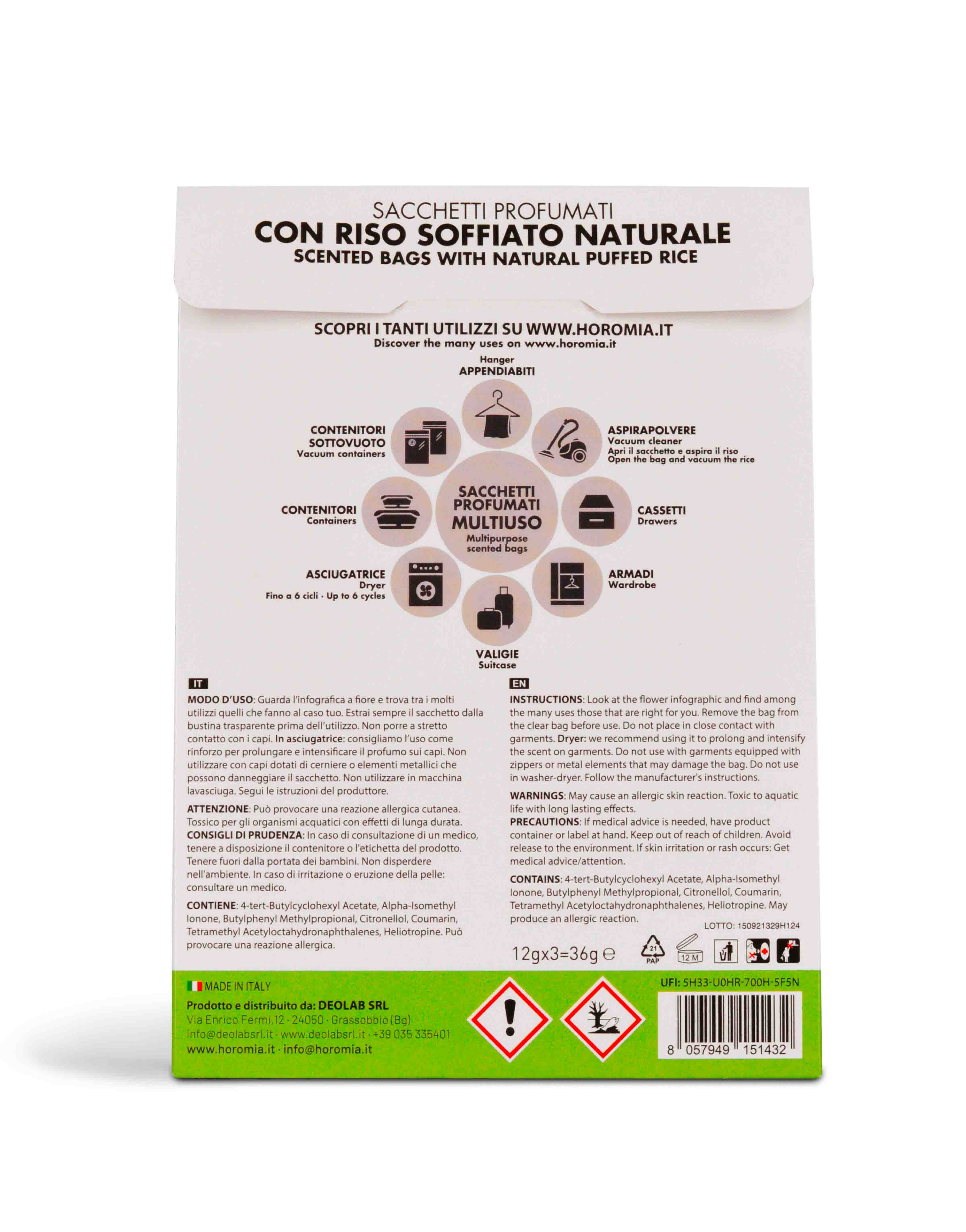 Sacchetti Profumati Multiuso Musica del Sole