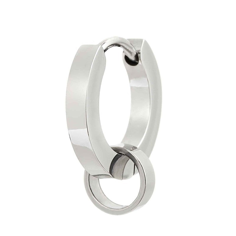Orecchino a cerchio squadrato 14mm con anello per charm Marlù