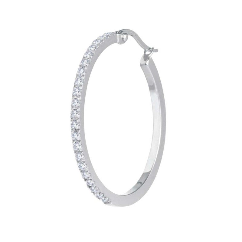 Orecchino a cerchio 32mm con zirconi Marlù