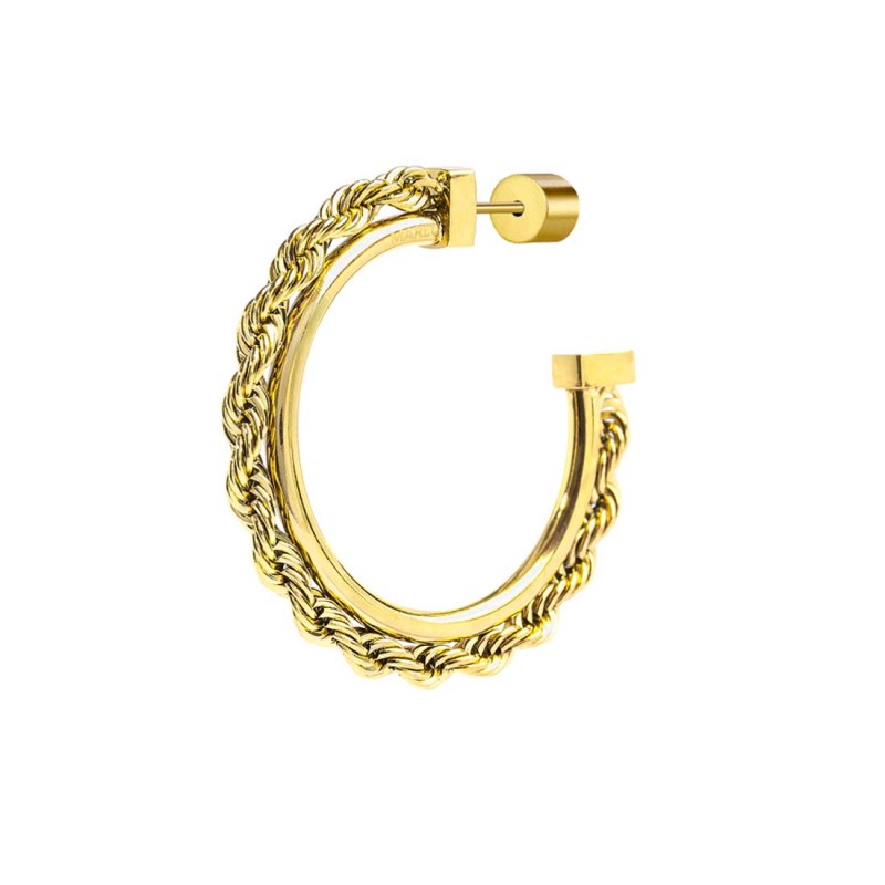 Orecchino a cerchio con catena a corda MARLU'