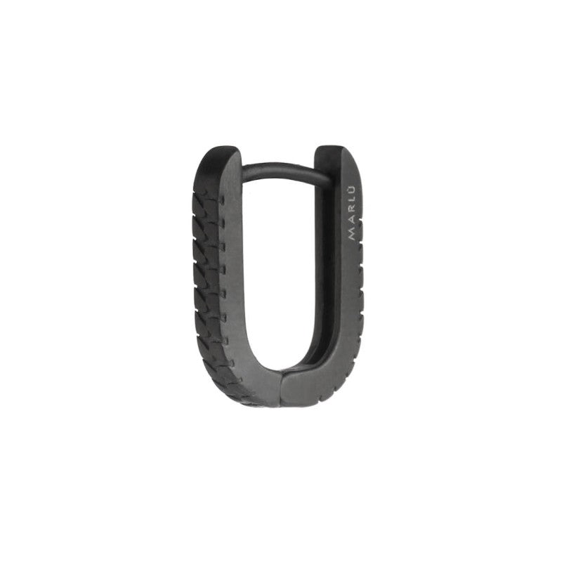 Orecchino ovale 1,7 cm trama con black oil opaco Marlù