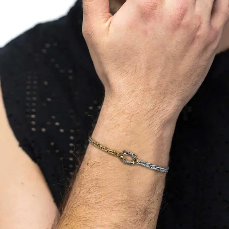 Bracciale con nodo centrale catena snake e catena foxtail Marlù