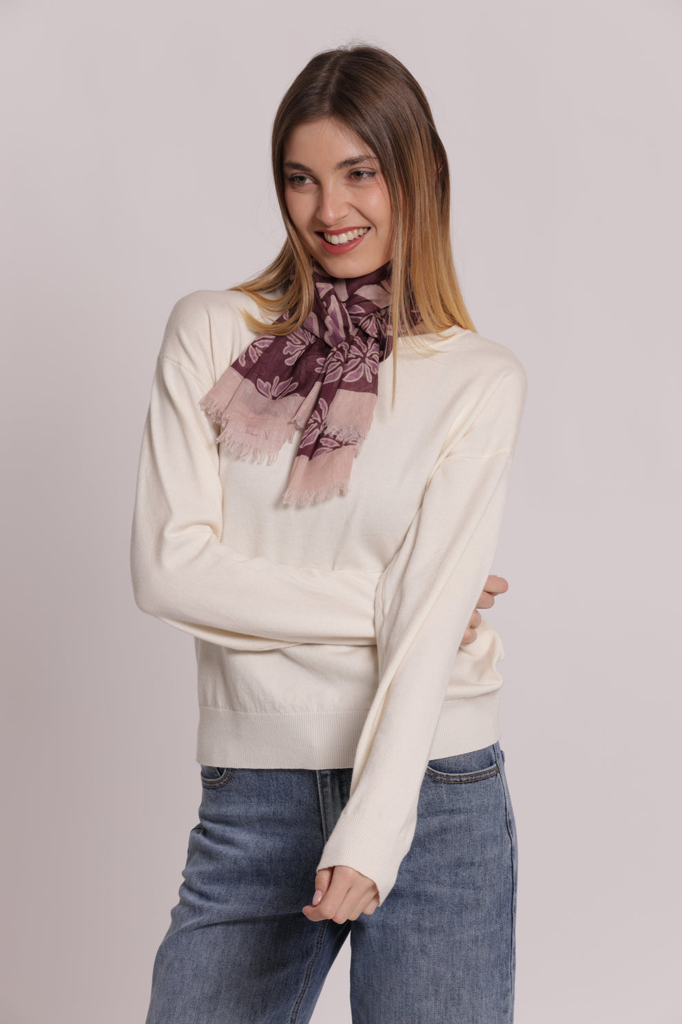 FOULARD FLOWER BOTTOM (135X135 cm) MIMI-MUA