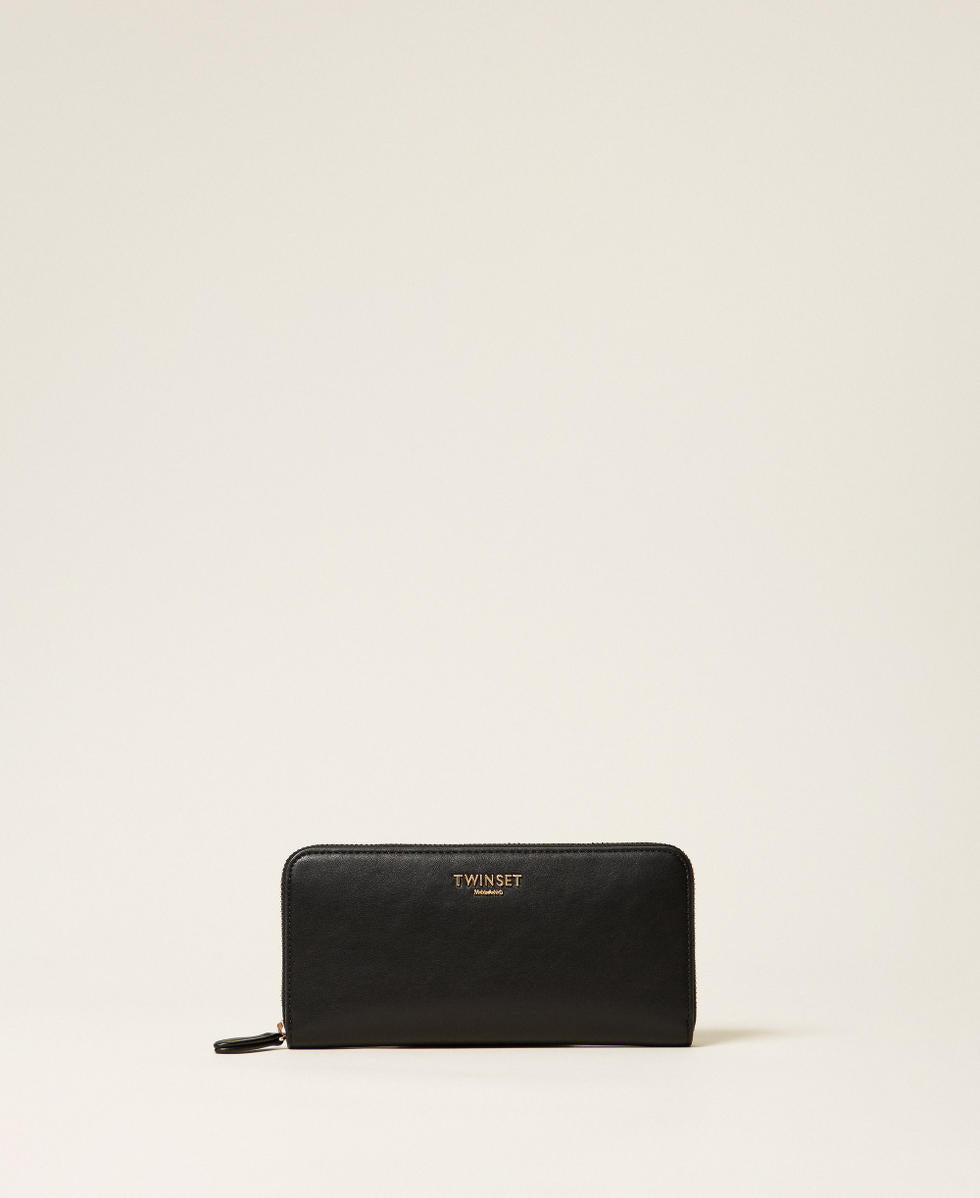 Portafoglio zip around con logo TWINSET