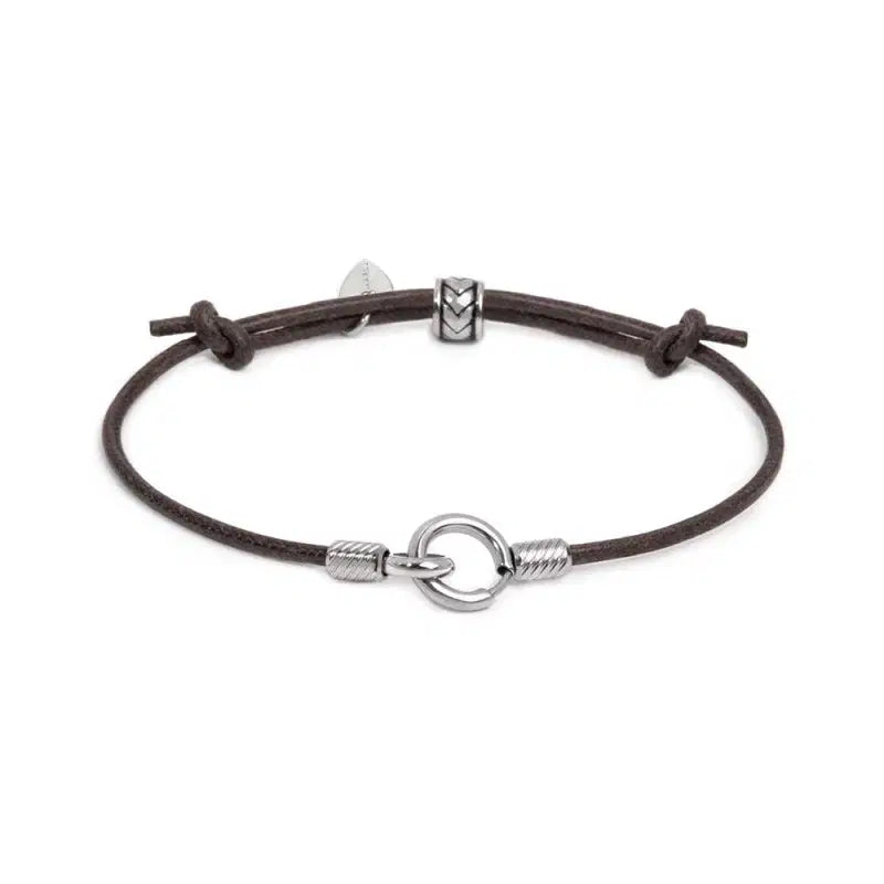Bracciale cordino cerato con anello centrale Marlù