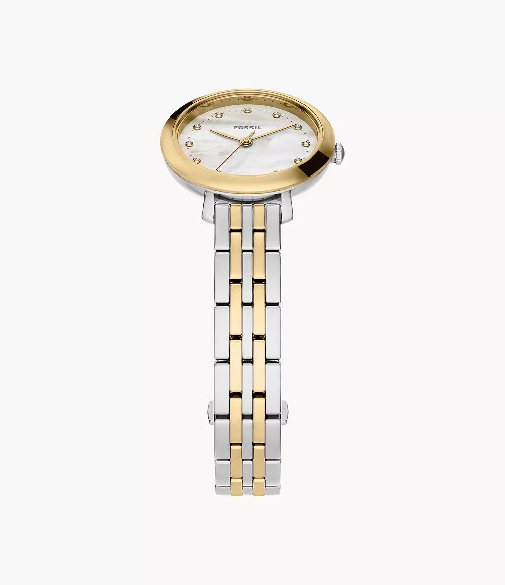 Orologio Heidi 26 mm a tre sfere con bracciale in acciaio bicolore Fossil