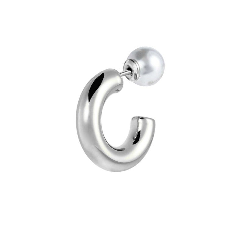 Orecchino a lobo a cerchietto 1,9cm con chiusura perla Marlù