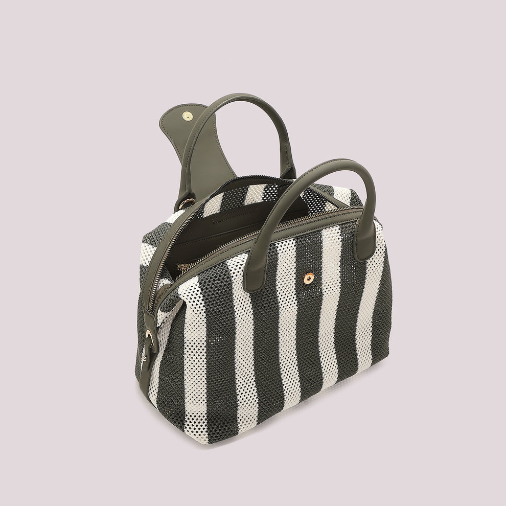 BORSA A BAULETTO IN RETE A RIGHE MIMI-MUA