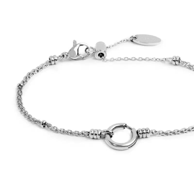 Bracciale catena mesh con sfere al centro moschettone ad anello Marlù