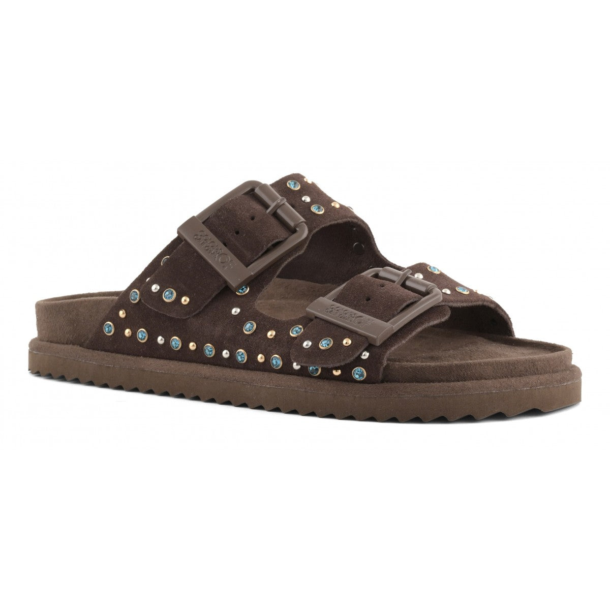 SLOFIW
Sandalo in pelle scamosciata e strass Colors of California
