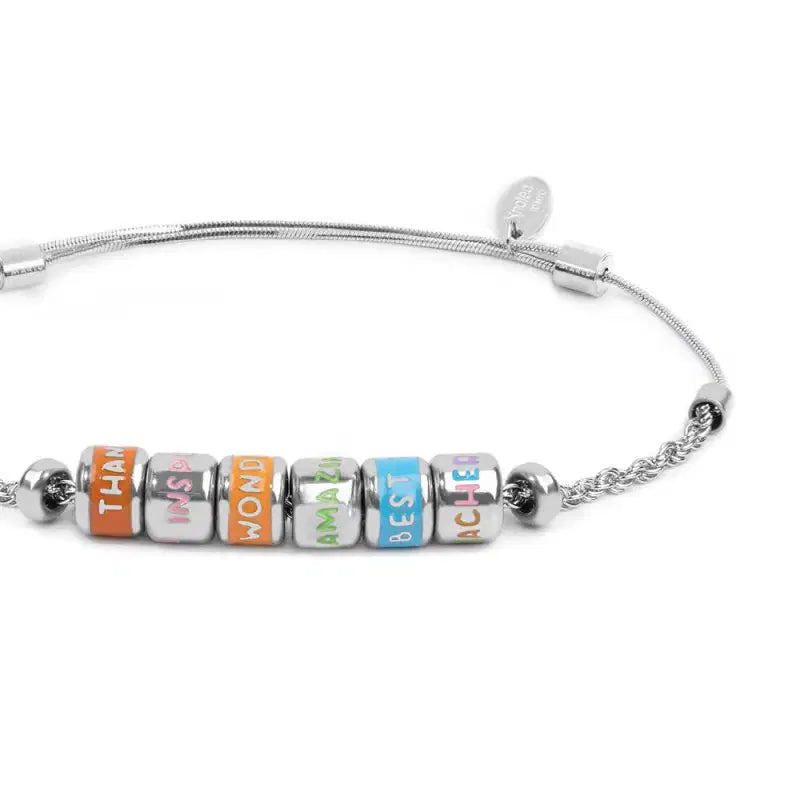 Bracciale con rondelle smaltate con scritte Marlù