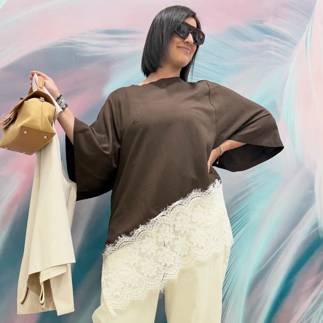 T-Shirt con pizzo Dejavu