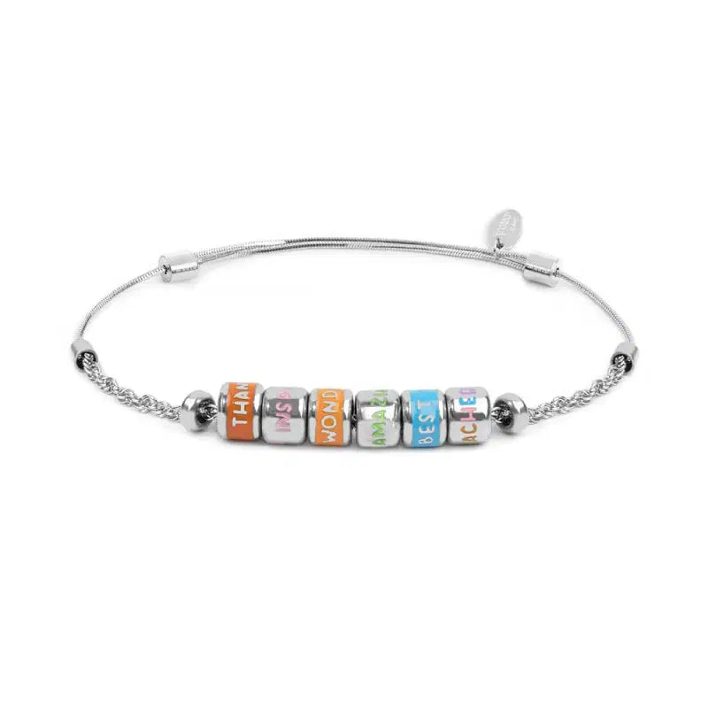 Bracciale con rondelle smaltate con scritte Marlù