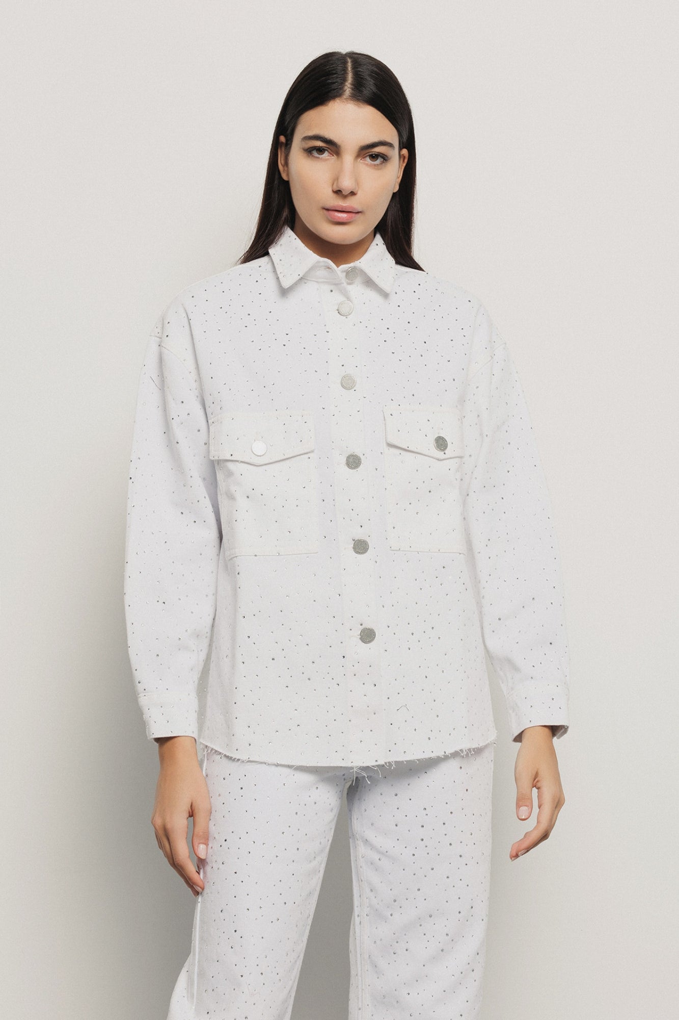 Giacca camicia strass all over Gaëlle Paris