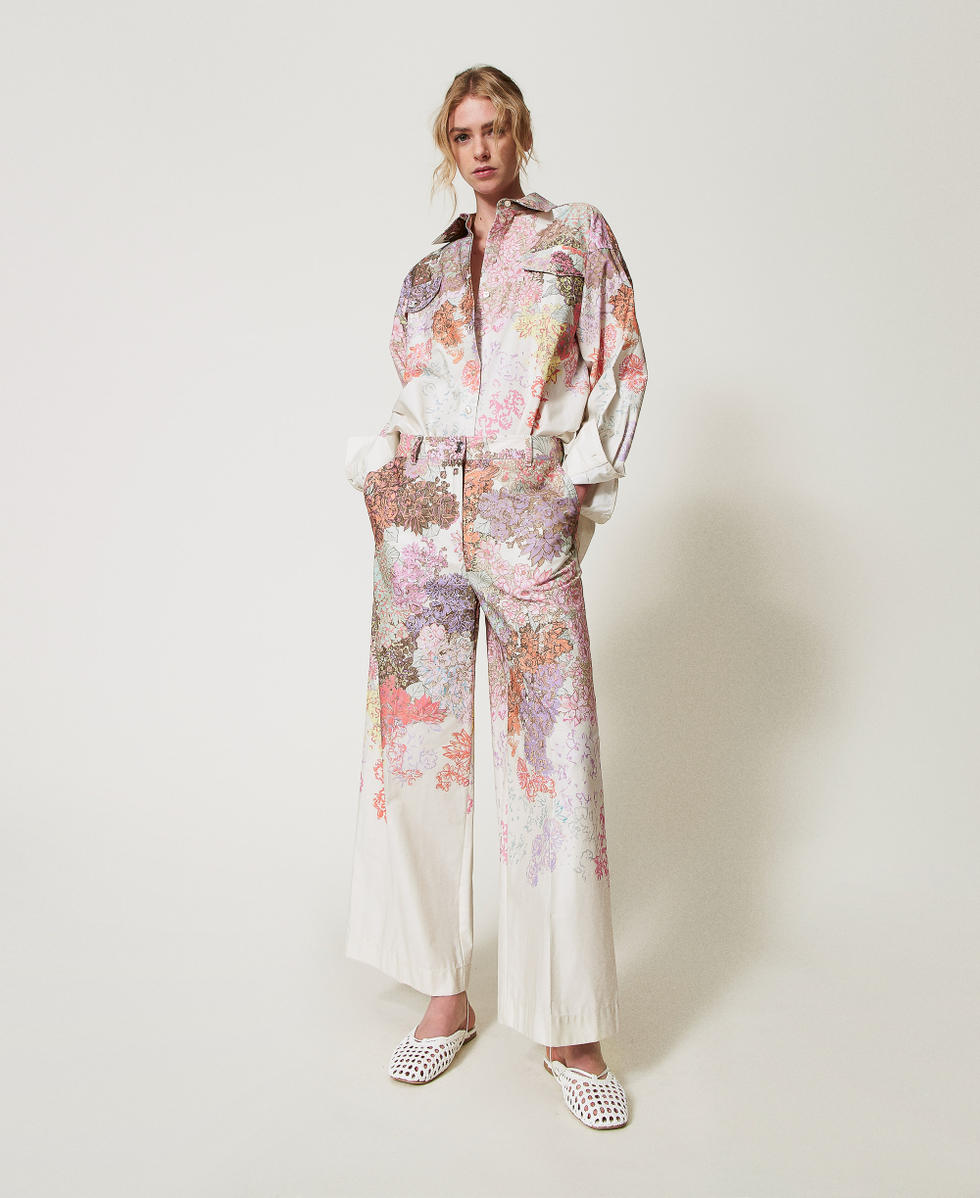 Twin Set Pantaloni Palazzo A Fiori PANTALONE A PALAZZO A FIORI